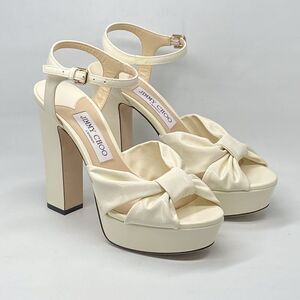 Jimmy Choo Patent Leather Ankle-Strap Platform Sandals